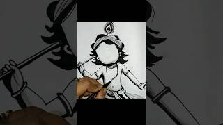 Easy Krishna drawing #ytshorts #trending #viral