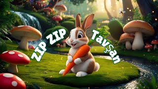 ZIP ZIP Tavşan Şarkısı 🐰 ~ Eğitici Ve Eğlenceli Çocuk Şarkısı ~ Çizgi Film