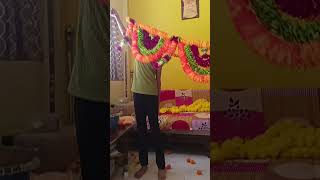 Diwali phool mala decoration new system #diwali