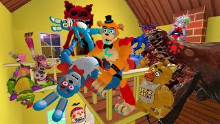 HYPER MEGA PUNCH ALL FNAF Security Breach & NEW ZOOCHOSIS ANIMATRONICS INTO STATUES ON GMOD!