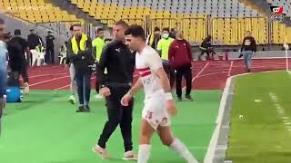 زيزو لاعب الزمالك يصيب مصطفي محمد في راسه