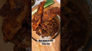 Red Beans & Rice with Fried Fish 🔥 #food #foodie #eating #foodlover #viral  #shortvideo #short