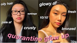 GRWM | QUARANTINE GLOW UP TRANSFORMATION *my go to glam*