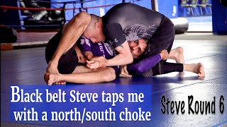 Black belt Steve taps me with a North/south choke