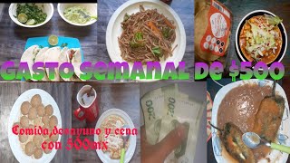 Gasto semanal de $500 mx con menus( Desayuno,comida, cena)🥙🦐🥞👌