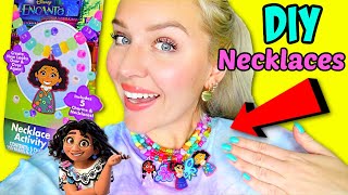 Disney ENCANTO DIY Necklace Activity with Mirabel, Isabela and Luisa