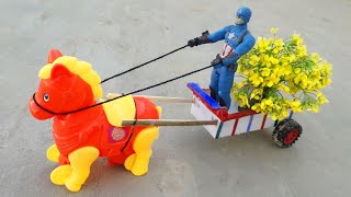 How to make horse and trolley loaded yellow flower #flowers