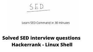 Tutorial | Knowledge | SED Command in unix