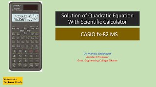 Solution of Quadratic Equation with Scientific Calculator | CASIO fx-82MS