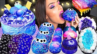 ASMR GALAXY HONEYCOMB, SPACE ALIEN, CRYSTAL GEODE, GALAXY SLIME, NERDS ROPE MUKBANG 먹방