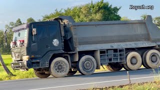 Heavyvehicle Trucks Trailer and Cement Trucks Company Driver on the road ,Dump Trucks, Cement Trucks