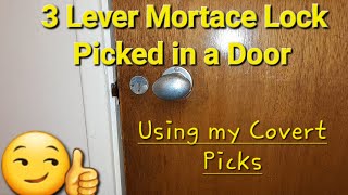 (343) Lock Picking a Lever Lock in a Door using my Covert Lever Lock Picks