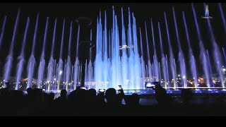 Dancing Music Fountain Show with Lasers, Beam light, 3D mapping, Water Screen, Fog system effects