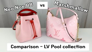 [Review My Lux] Marshmallow vs Neo Noe BB comparison 2021 spring summer pool collection  Pink bags