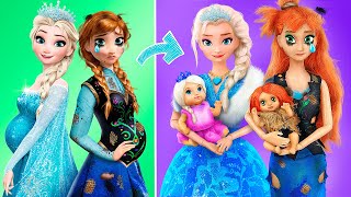 Elsa y Anna se Convirtieron en Mamás / 32 Trucos y Manualidades Para Muñecas Bebés