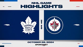 NHL Highlights | Maple Leafs vs. Jets - October 28, 2024