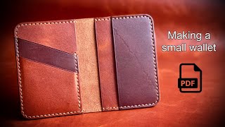 Кожаный мини кошелек. Бесплатная Выкройка в PDF | Making a small leather wallet. PDF pattern