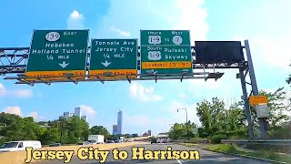 Driving in New Jersey, USA | The Heights section of Jersey City to the city of Harrison