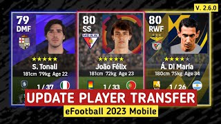 UPDATE PLAYER TRANSFER IN eFOOTBALL 2023 MOBILE