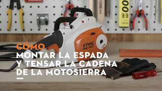 Motosierra STIHL MSE 170 C-BQ: Montar la espada y la cadena, tensar la cadena