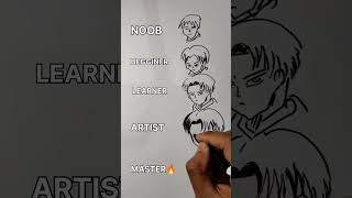 Drawing Levi Ackerman in different levels 🔥#shorts #viral #anime #aot