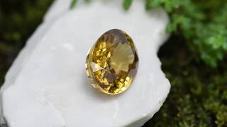 HUGE 18+ Carat Golden Zircon from Tanzania - GemSelect Video Review