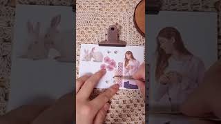 스티커북으로 다이소 3공 다이어리 키치하게 pink Thema💟 #빈티지다꾸 #다이소 #다꾸 #1분다꾸 #shorts #1-minute scrap booking