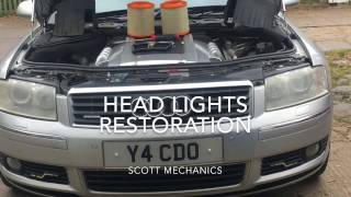 How to restore /fix dull discoloured head lights by scott Mechanics