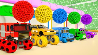 Soccer Ball or Monster Truck Wheels - Five Little Monkeys Song | Baby Nursery Rhymes & Kids Songs