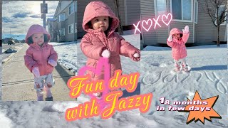 FUN DAY WITH JAZZY | WALKING AND PLAYING ON THE SNOW