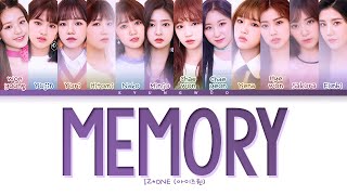 IZ*ONE Memory Color Coded Lyrics (아이즈원 비밀의 시간 컬러 코드 가사)