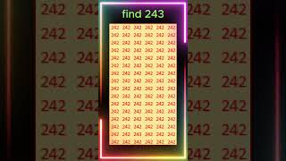 find 243 #shorts