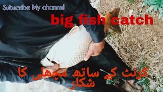 Fishing with hand کرنٹ کے ساتھ مچھلی کا شکار