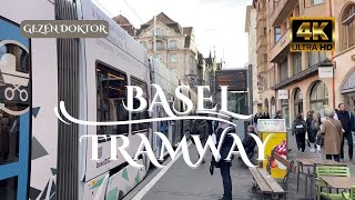 İsviçre Basel'de tramvay ile toplu taşımada kesintisiz 10 dakika 4k uhd V27