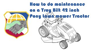 How to maintenance a Troy Bilt 42 Pony Briggs Stratton 31C707-0154 oil change spark plug air filter