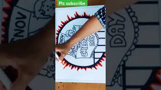 Children's day drawing easy| Beautiful 😍 Children's day Card drawing| Children's Day poster drawing