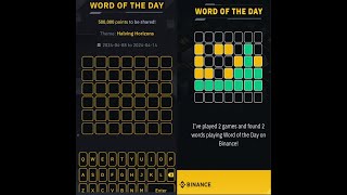 Binance's "Word of the Day" challenge. Complete done everyday