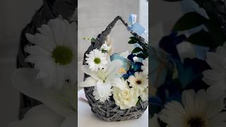 Baby boy basket flower arrangement #fyp  #flowerlovers #flowerarrangement