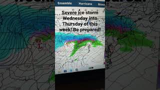 Severe ice storm Wednesday night into Thursday! Be prepared with extra supplies in case power dies!