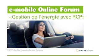 e-mobile Online Forum «Gestion de l'énergie avec RCP»