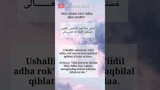 Niat sholat idul Adha jika sendiri