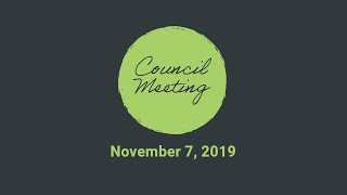 November 7 2019 Council Meeting