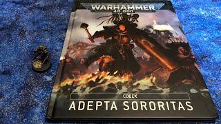 ASMR Adepta Sororitas 9th Edition Warhammer 40K Codex + Painted Mini and Literal Hail Storm!