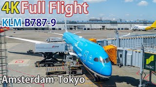 Full flight video, Amsterdam (Schiphol) to Tokyo (Narita), KL0863, B787-9, KLM [4K]