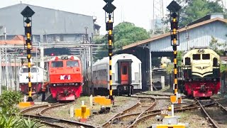 SPESIAL MOMEN SEMUA LOKOMOTIF LANGKA BERTEMU DI STASIUN UNIK SURABAYA KOTA