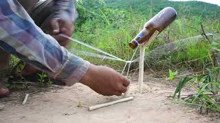 Unique Quail Bird Trap Make From Tiger Bottle & Wood