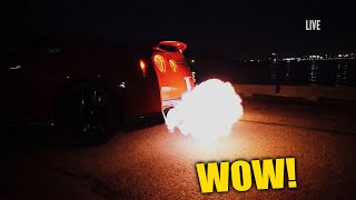 GTR having fun SHOOTING FLAMES!!!