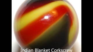 CAC Striped Transparent Submarine & Indian Blanket ~ Toy Marbles