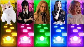 CUTE CAT VS WEDNESDAY VS MEGAN (M3GAN) VS BLACKPINK VS EMMA MYERS (ENID) TILES HOP EDM RUSH