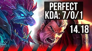 TRUNDLE vs DARIUS (TOP) | 7/0/1, Godlike | NA Master | 14.18